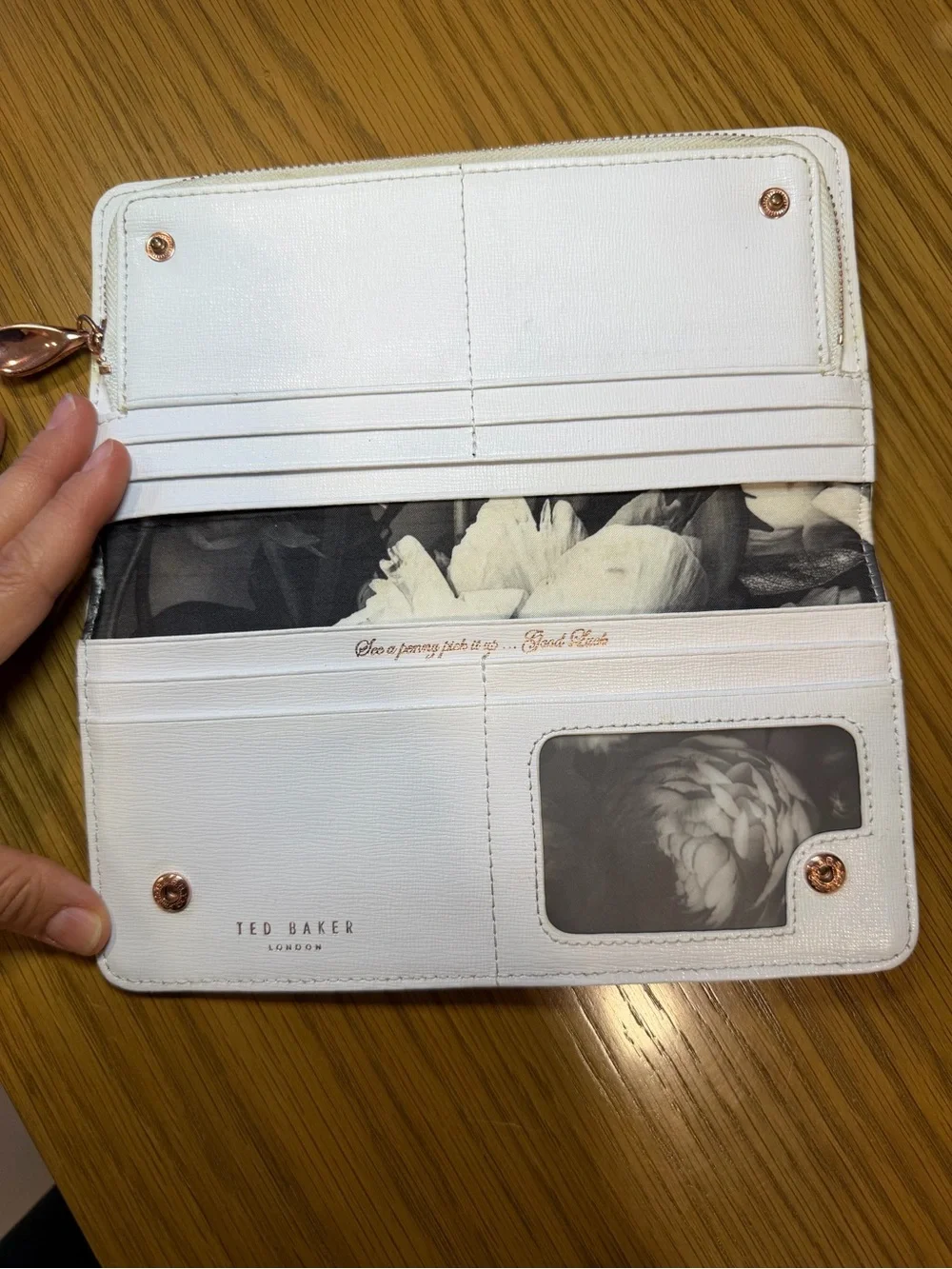 Ted Baker London Floral Zip Around Wallet Rose Gold Large Continental Wallet